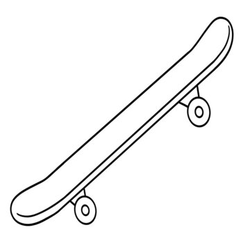 Skateboard Isolated Coloring Page for Kids
