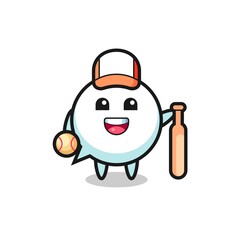 Cartoon character of speech bubble as a baseball player