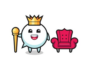 Mascot cartoon of speech bubble as a king