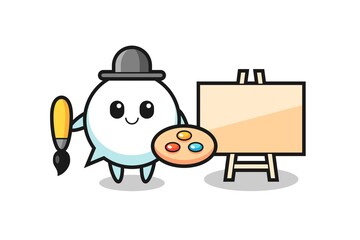Illustration of speech bubble mascot as a painter