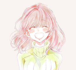 感動的な表情の女性