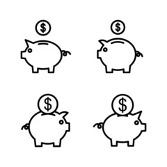 Piggy bank icon vector. piggy money sign and symbol