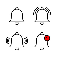 Bell icon vector. Notification sign and symbol for web site design