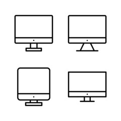 Computer icon vector. computer monitor sign and symbol