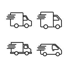 Delivery truck icon vector. Delivery truck sign and symbol. Shipping fast delivery icon