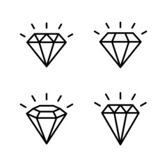Diamond icon vector. diamond gems sign and symbol