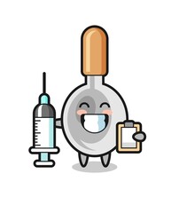 Mascot Illustration of cooking spoon as a doctor