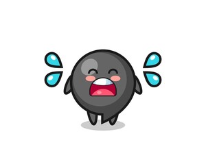 comma symbol cartoon illustration with crying gesture
