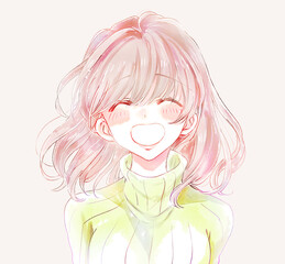 感動的な表情の女性