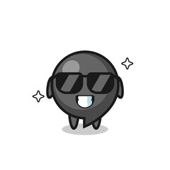 Cartoon mascot of comma symbol with cool gesture
