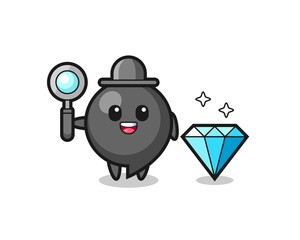 Illustration of comma symbol character with a diamond