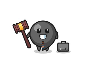Illustration of comma symbol mascot as a lawyer