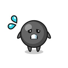 dot symbol mascot character with afraid gesture