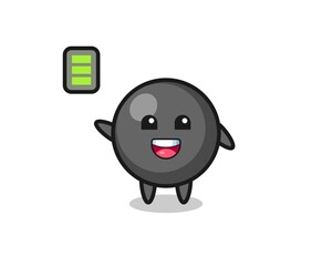 dot symbol mascot character with energetic gesture