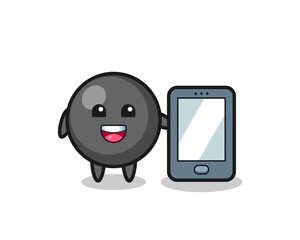 dot symbol illustration cartoon holding a smartphone