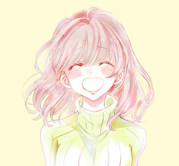 感動的な表情の女性