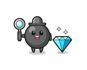 Illustration of dot symbol character with a diamond