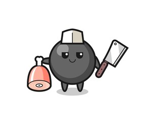 Fototapeta premium Illustration of dot symbol character as a butcher