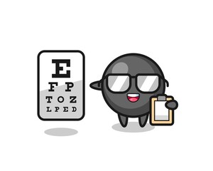 Illustration of dot symbol mascot as an ophthalmology