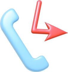 vector illustration of isometric symbol phone call, missed call, out call, hospital 3D for website elements, presentations, infographics, mobile applications, logos, 3d icons, realistic icons