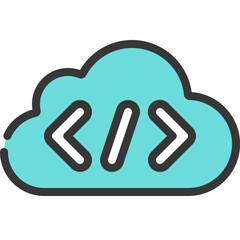 Obraz premium Cloud Code Icon