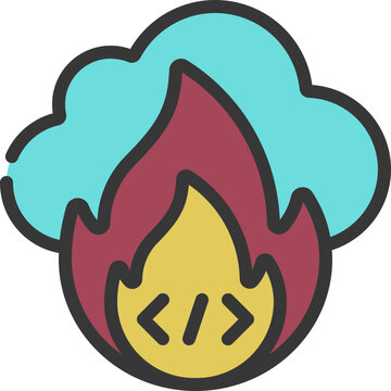 Cloud Code Fire Icon