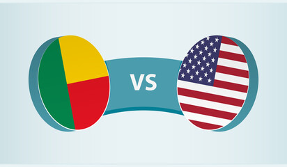 Benin versus USA, team sports competition concept.