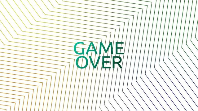 Game over on an abstract animated background. Game over on an animated background.