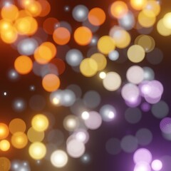 Bokeh White Gloden orange  Gradient Abstract of bokeh purple pastel background