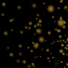 abstract golden bokeh with black background