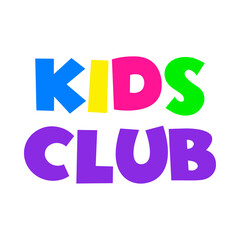 Texto Kids Club para su uso en banner, carteles y tarjetas en varios colores
