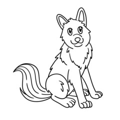 Dog Coloring Page Isolated for Kids