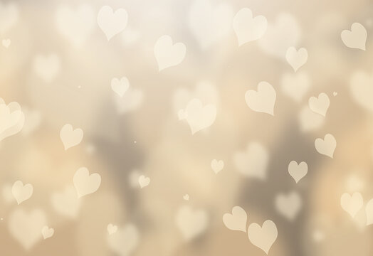 Valentine's day or wedding background with hearts. Decorative, romantic love bokeh background. 3d illustration