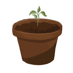 grown from the ground, soil fertilizer, rich harvest, harvest fruits, stem with roots, seedling transplant