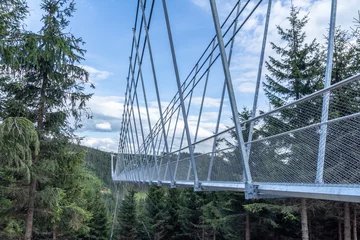 Fototapete Helix-Brücke Dolni Morava in the Czech Republic - the longest suspension bridge - Sky Bridge