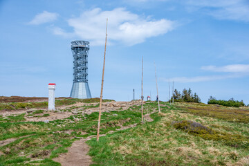 Peak of Śnieżnik Kłodzki - lookout tower - obrazy, fototapety, plakaty