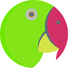parrot face color logo icon vector