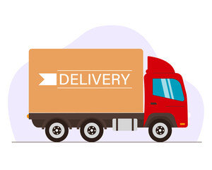 Delivery truck. Concept of the delivery service. Vector illustration