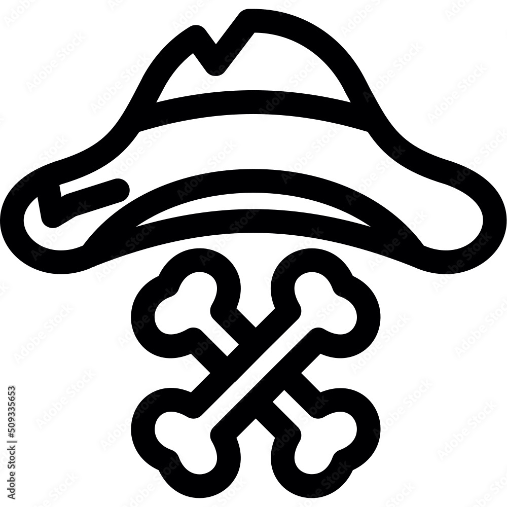 Wall mural pirate hat icon