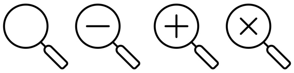 Fototapeta premium Search icon vector set. increase illustration sign collection. magnifier symbol.