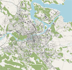map of the city of Norrkoping, Sweden