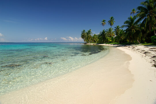 Tropical beach, San Blas archipelago, Panama - stock photo