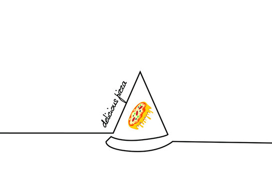 recommend clip art: one line pizza slice concept