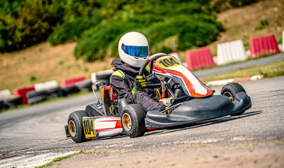 Fototapeta premium Go kart racing and motorsport
