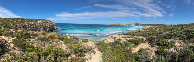 Fototapeta na wymiar Pennington Bay Beach, panoramic view of Kangaroo Island on a sunny day, Australia