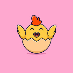 Cute chicks hatch logo cartoon