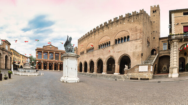 The Cavour square in Rimini Italy