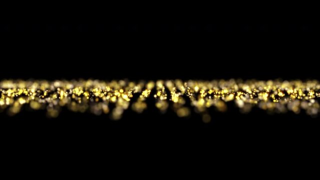 Xmas gold bokeh particles. Animation of 4k 60 Fps Motion background. Seamless loop.  3840x2160p