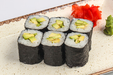 Japanese traditional roll with avocado