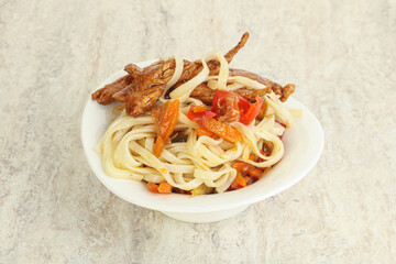 Chinese wok with chicken and teriyaki